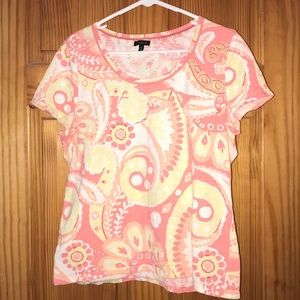 Talbots size XL cap sleeve shirt. Paisley print